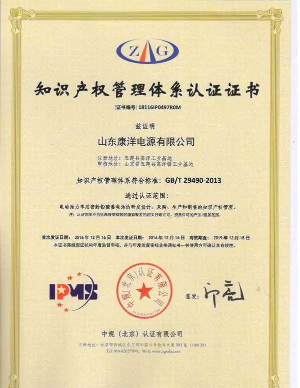 GB/T 29490 Intellectual Property Management System Certification